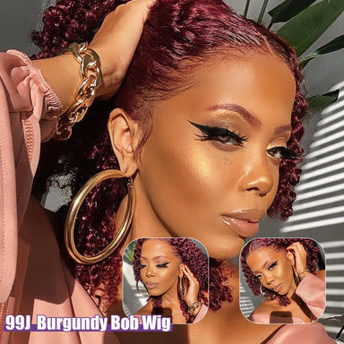 Wear & Go | Burgundy 99J Water Wave Glueless HD Lace 13x4 Frontal Wig by Violet