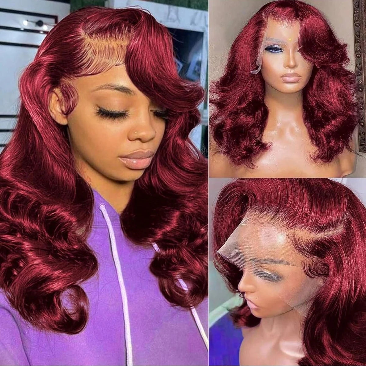 Natural Bounce | Burgundy 99J Loose Wave Glueless HD Lace 13x4 Frontal Wig