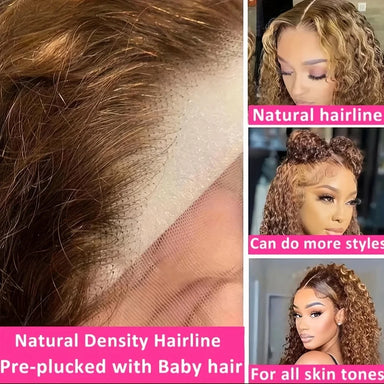 Wear & Go | Honey Brown Highlight 250% High Density Deep Wave Glueless HD Lace 13x4 Frontal Wig