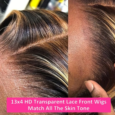 Wear & Go | Honey Brown Highlight 250% High Density Deep Wave Glueless HD Lace 13x4 Frontal Wig