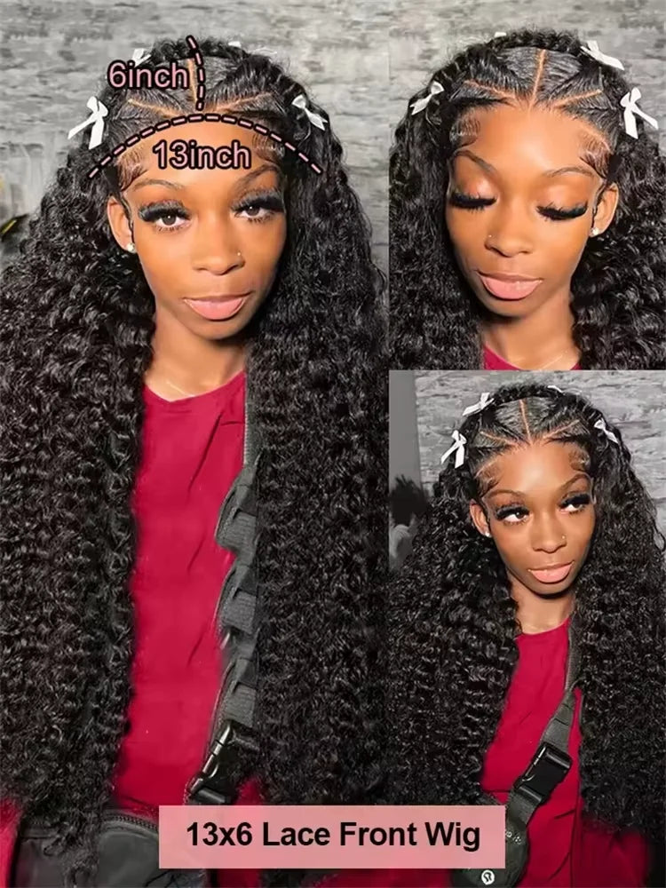 Throw On & Go | 300% Extra Density Deep Wave Glueless HD Lace 13x6 Frontal Wig Pre-Cut