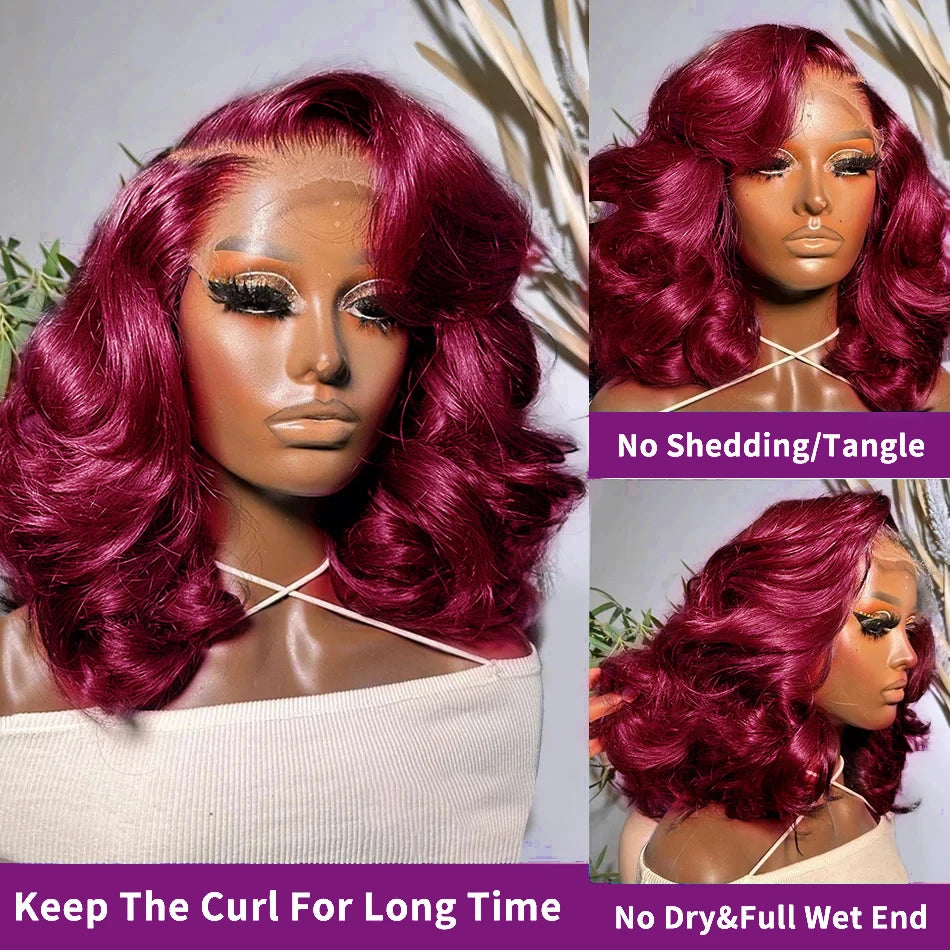 Natural Bounce | Burgundy 99J Loose Wave Glueless HD Lace 13x4 Frontal Wig