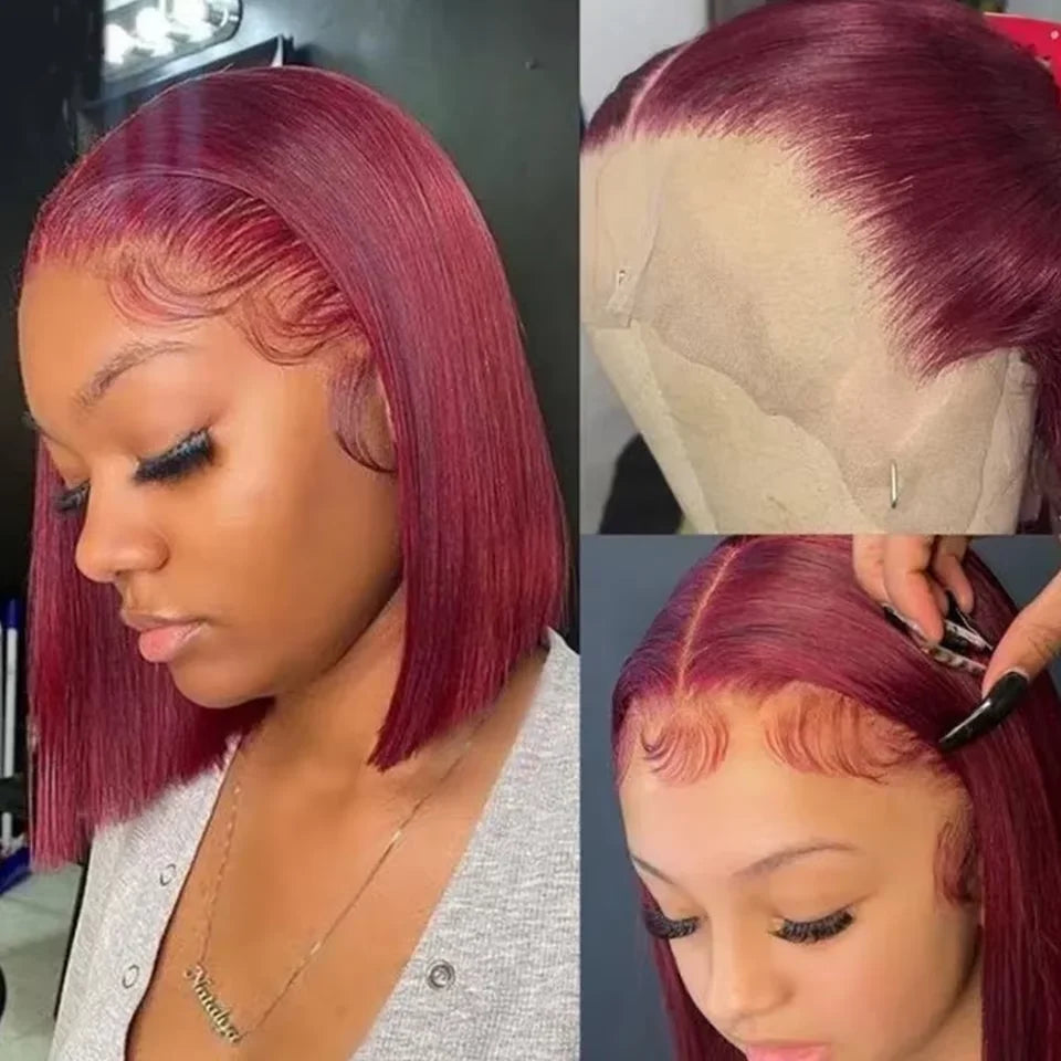 Bold & Beautiful | Burgundy 99J Glueless HD Lace 13x4 Frontal Monna Human Hair Bundles Wig