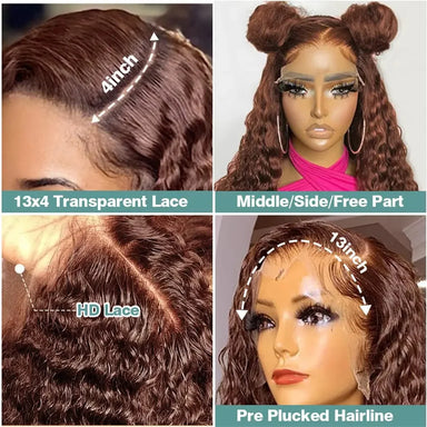Effortless Waves | Chocolate Brown Water Wave Glueless HD Lace 13x6 Frontal Wig