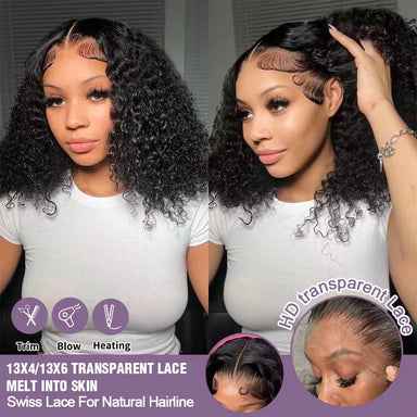 Wear & Go | 300% Extra Density Deep Wave Glueless HD Lace 13x4 Frontal Wig Pre-Cut