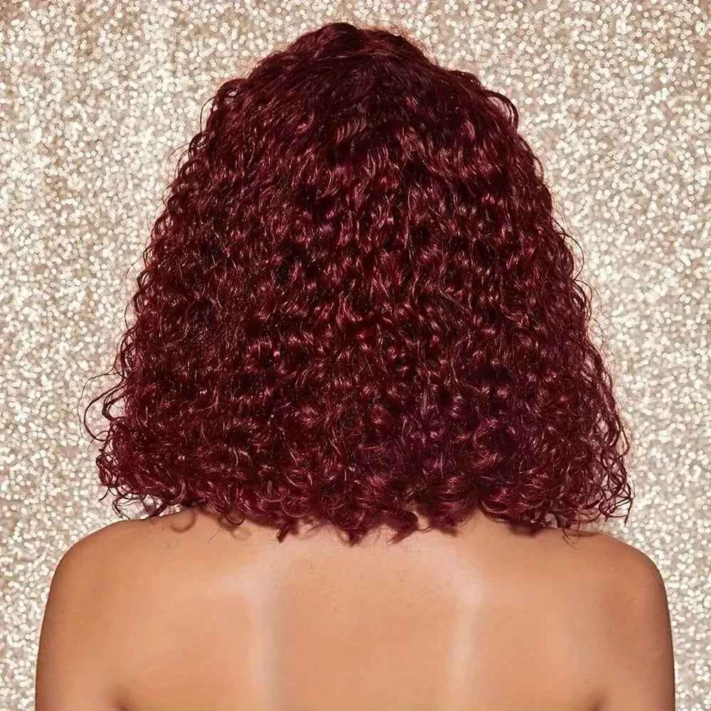 Wear & Go | Burgundy 99J Water Wave Glueless HD Lace 13x4 Frontal Wig