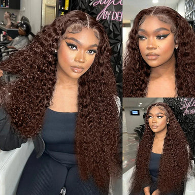 Effortless Waves | Chocolate Brown Water Wave Glueless HD Lace 13x6 Frontal Wig