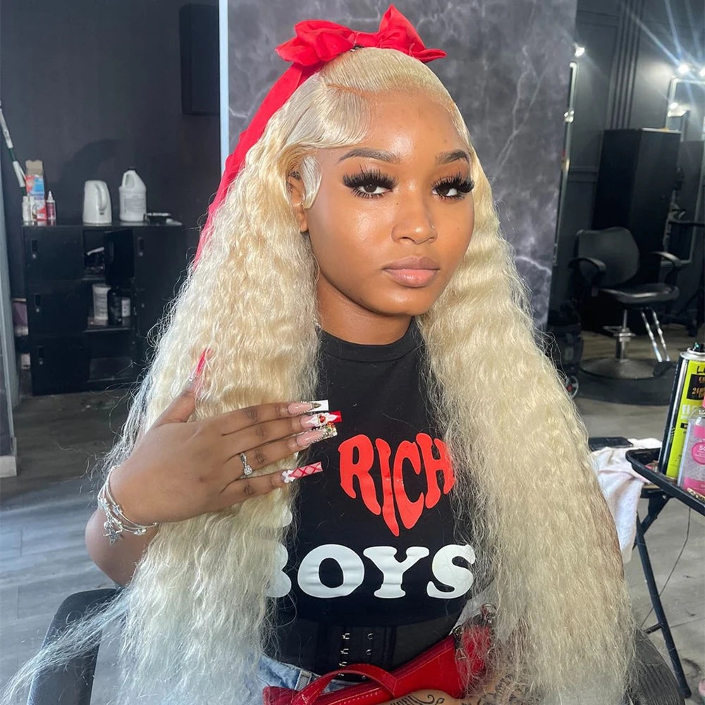 Effortless Waves | 613 Blonde Water Wave Glueless HD Lace 13x6 Frontal Wig