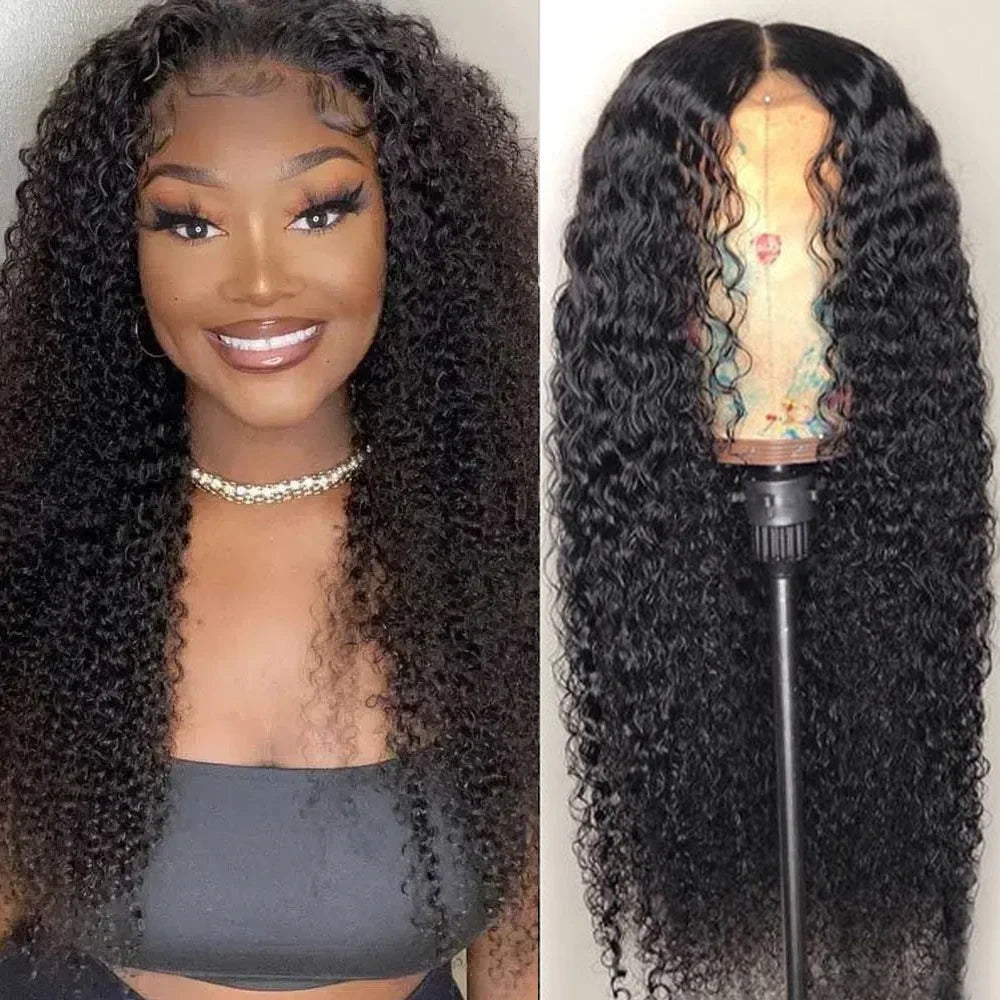 Natural Kinks | 200% Density Kinky Curly Glueless HD Lace 13x4 Frontal Wig Pre-Cut