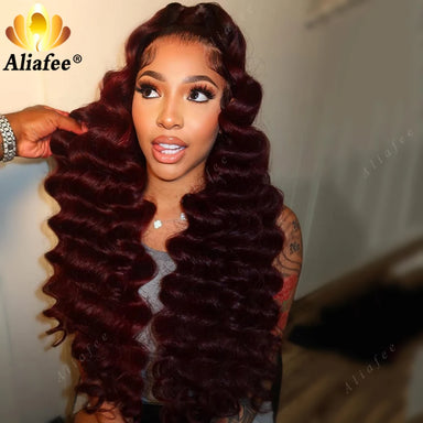 Wear & Go | Burgundy 99J Deep Wave Glueless HD Lace 13x6 Frontal Wig Pre-Cut