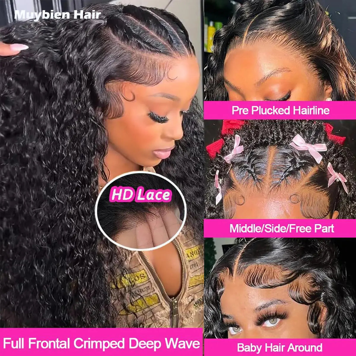 Wear & Go | Deep Wave Glueless HD Lace 13x6 Frontal Wig by Muybien