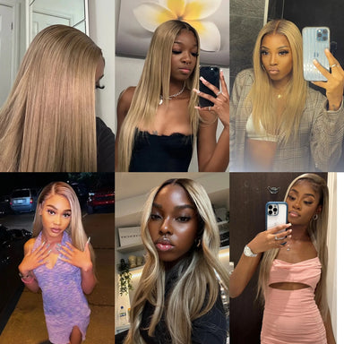 Sleek & Smooth | Ash Blonde Ombre Straight Glueless HD Lace 13x6 Frontal Wig — Best Seller