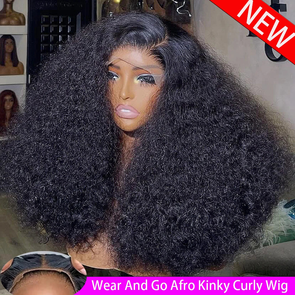 Natural Kinks | 400% Super Density Kinky Curly Glueless HD Lace 13x6 Frontal Wig Pre-Cut