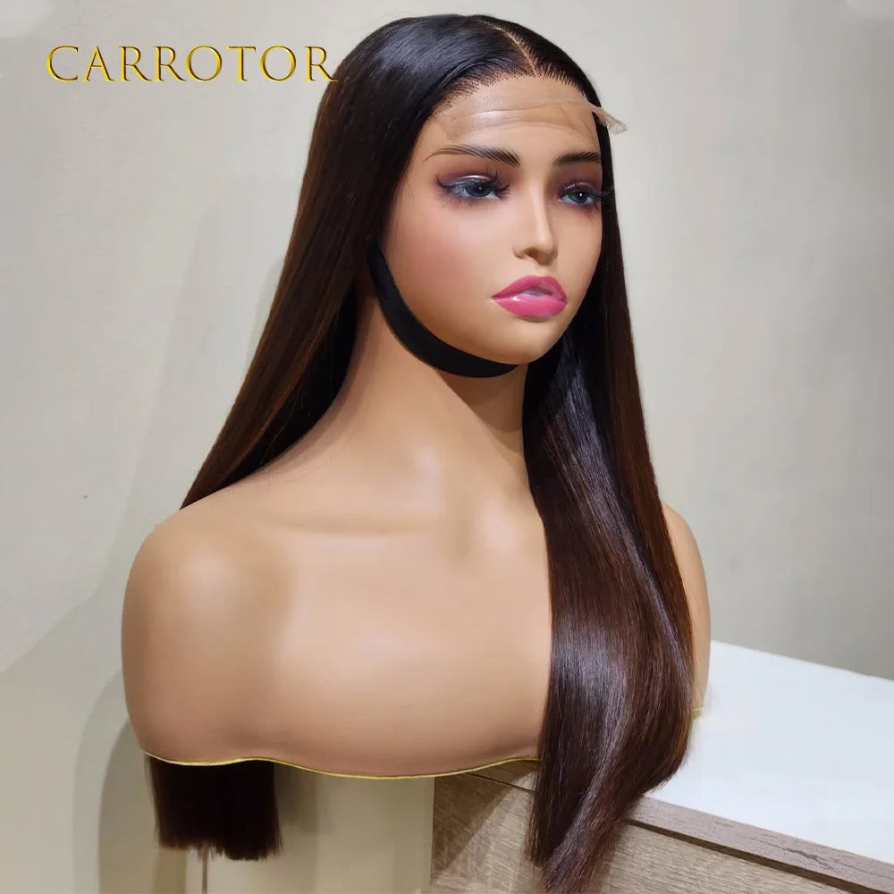 Polished Look | Ombre Brown Straight Glueless HD Lace 13x6 Frontal Wig