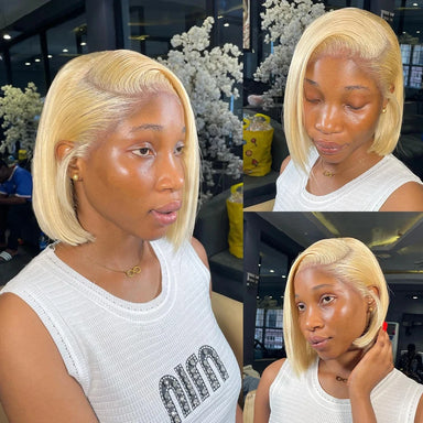 Platinum Glow | Honey Brown Highlight 200% Density 613 Blonde Glueless HD Lace 13x4 Frontal Wig Pre-Cut
