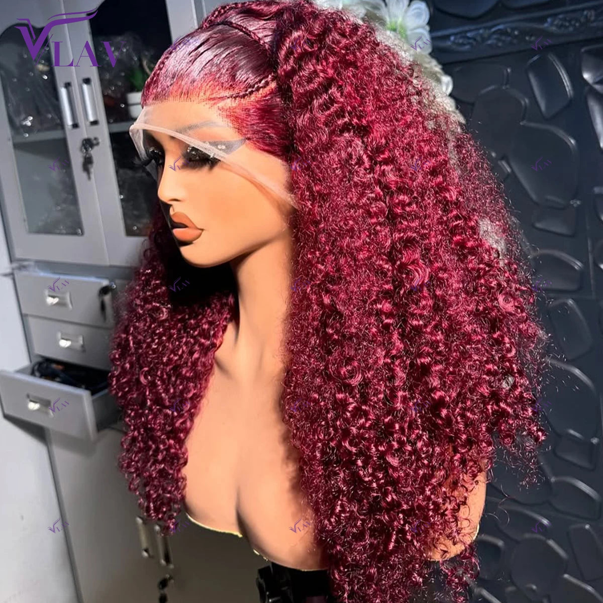 Natural Kinks | Burgundy 99J 450% Super Density Kinky Curly Glueless HD Lace 13x6 Frontal Wig
