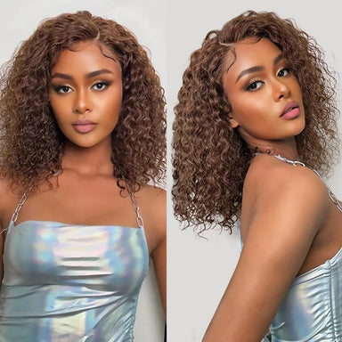 Natural Kinks | Chocolate Brown Kinky Curly Glueless HD Lace 13x4 Frontal Wig Pre-Cut
