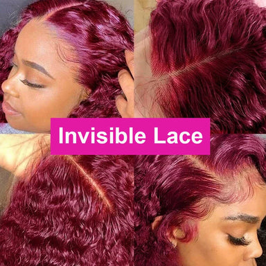 Throw On & Go | Burgundy 99J Water Wave Glueless HD Lace 13x4 Frontal Wig Pre-Cut