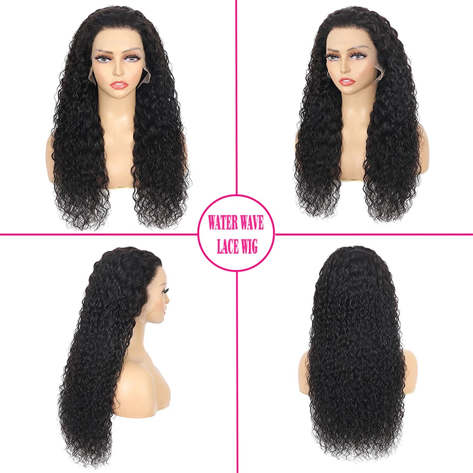 Effortless Waves | 180% Density Water Wave Glueless HD Lace 13x6 Frontal Wig Pre-Cut