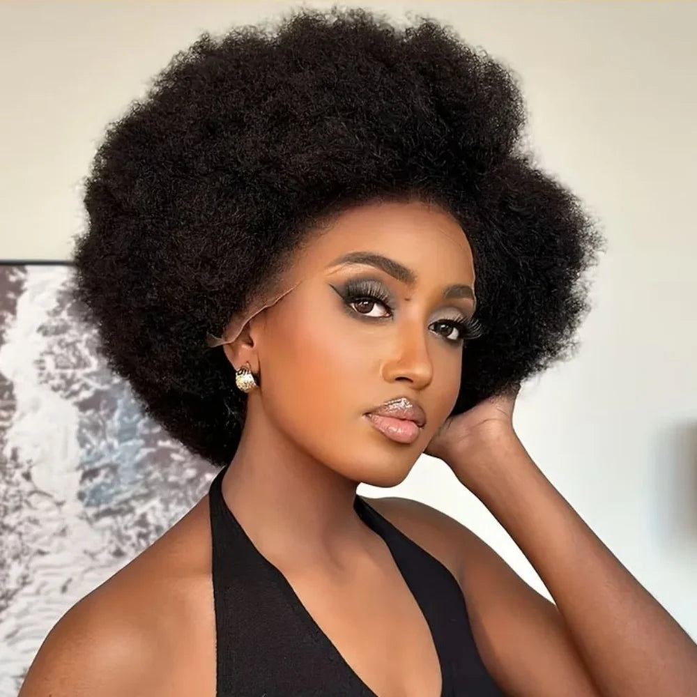 Curl Goals | 200% Density Kinky Curly Glueless HD Lace 13x4 Frontal Wig