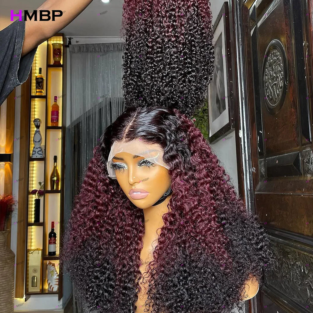 Curl Goals | Burgundy 99J 400% Super Density Kinky Curly Glueless HD Lace 13x6 Frontal Wig