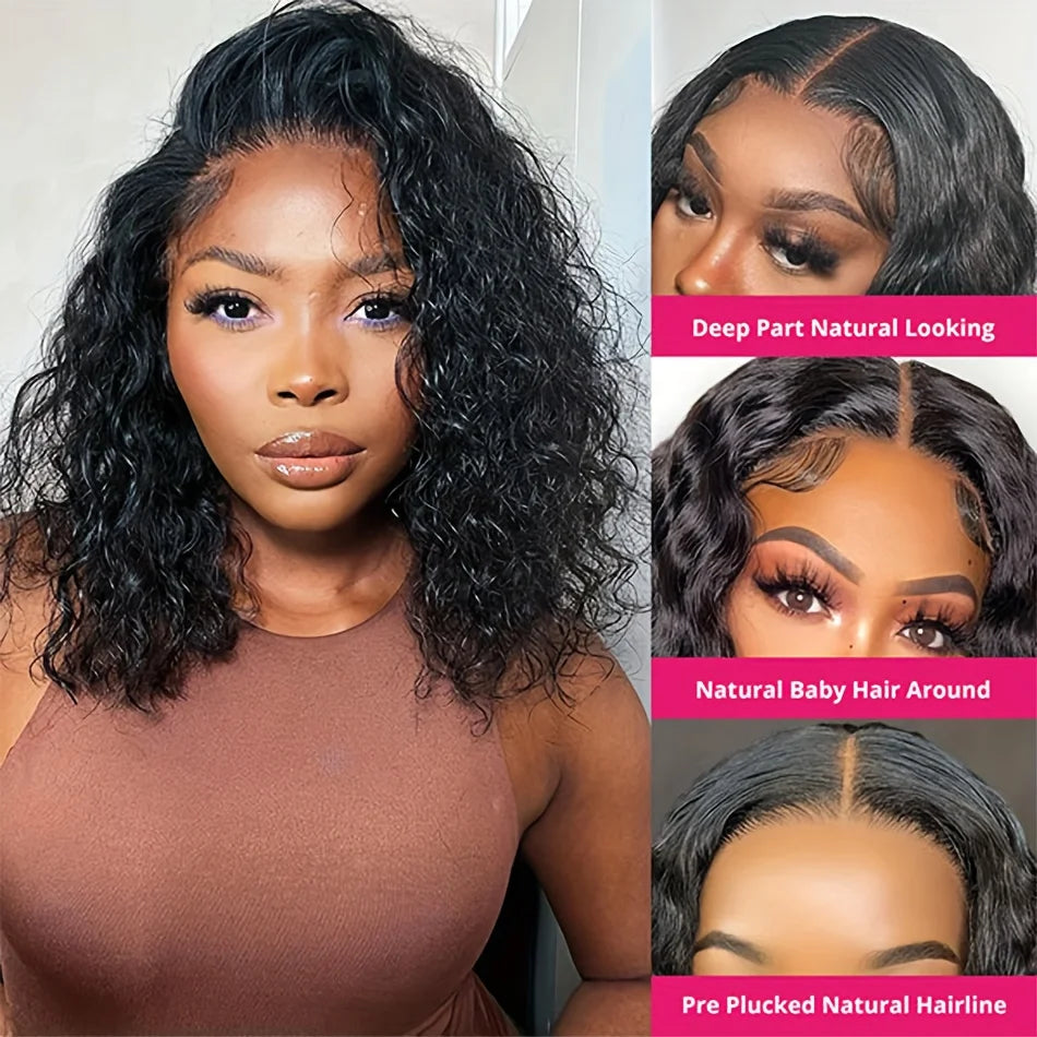 Effortless Waves | 200% Density Water Wave Glueless HD Lace 13x4 Frontal Wig Pre-Cut