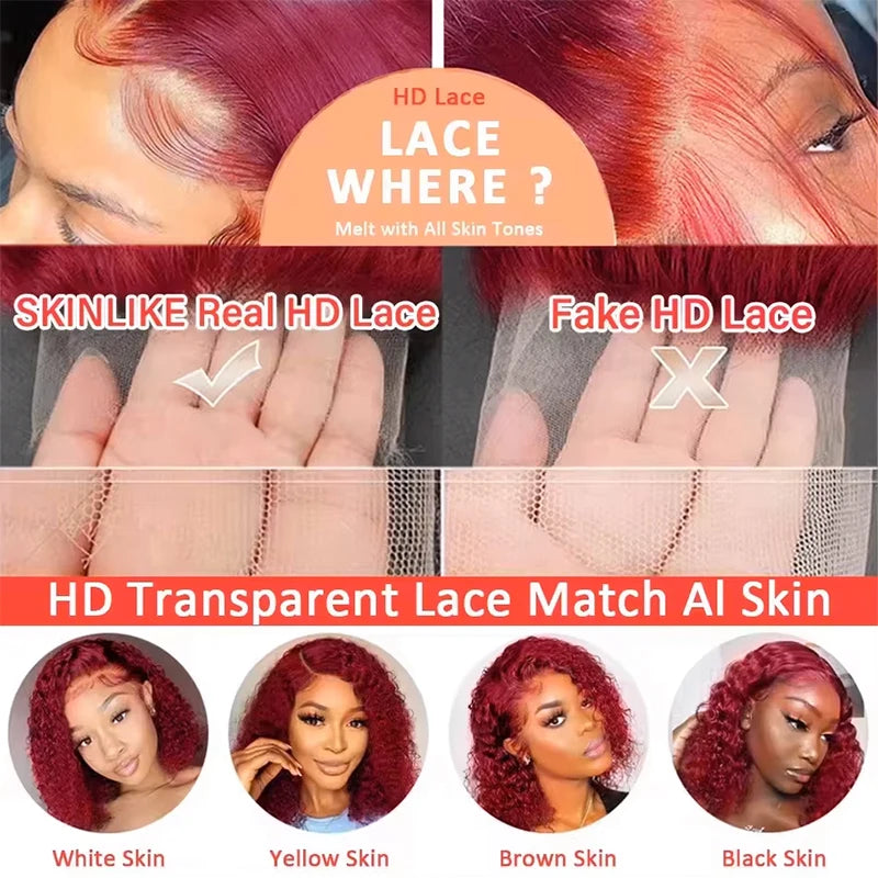 Flowy Waves | Burgundy 99J 220% Density Loose Wave Glueless HD Lace 13x6 Frontal Wig