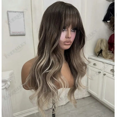 Flowy Waves | Brown Highlight Loose Wave Glueless HD Lace 13x6 Frontal Wig