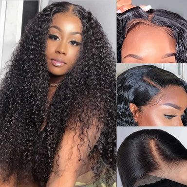 Natural Kinks | 200% Density Kinky Curly Glueless HD Lace 13x4 Frontal Wig Pre-Cut