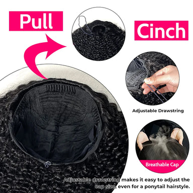 Big Curl Energy | 250% High Density Kinky Curly Glueless HD Lace Wig by Headband