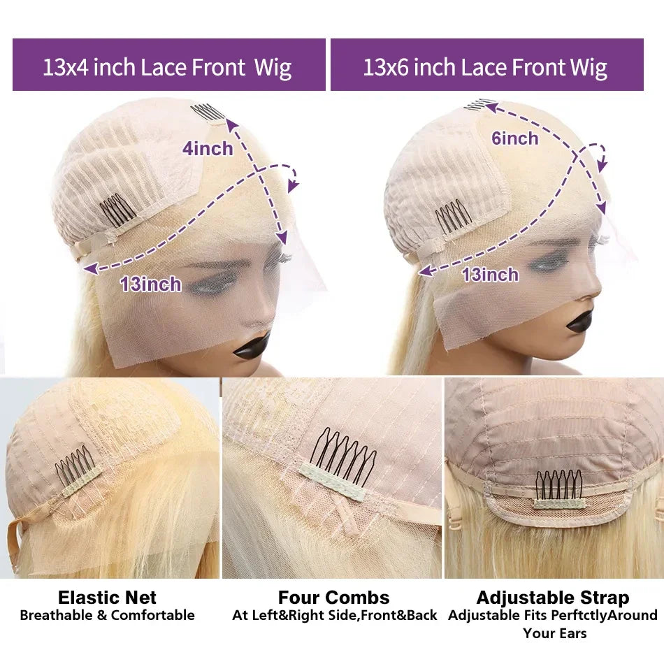 Platinum Glow | 613 Blonde Glueless HD Lace 13x6 Frontal Wig by HairUGo