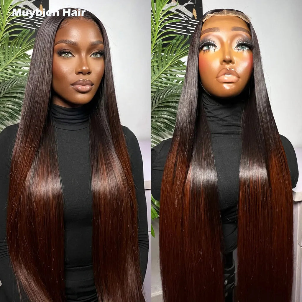 Classic Silk | Ombre Brown Straight Glueless HD Lace 13x6 Frontal Wig