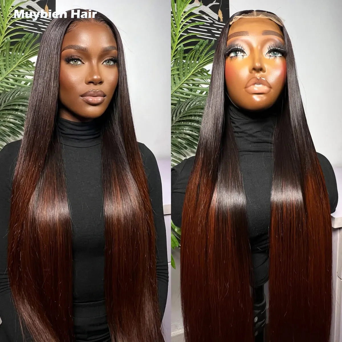 Classic Silk | Ombre Brown Straight Glueless HD Lace 13x6 Frontal Wig