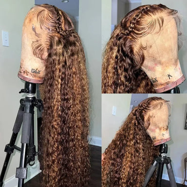 Throw On & Go | Honey Brown Highlight Deep Wave Glueless HD Lace 13x6 Frontal Wig — Best Seller