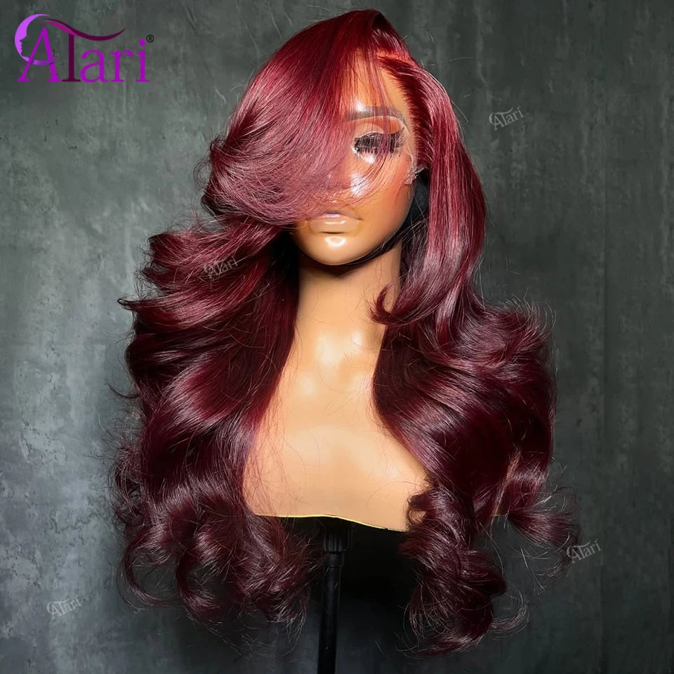 Statement Look | Burgundy 99J Glueless HD Lace 13x6 Frontal Wig Pre-Cut