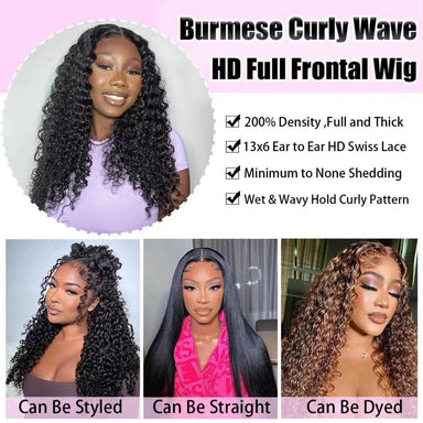 Big Curl Energy | 250% High Density Kinky Curly Glueless HD Lace 13x6 Frontal Wig Pre-Cut — Best Seller