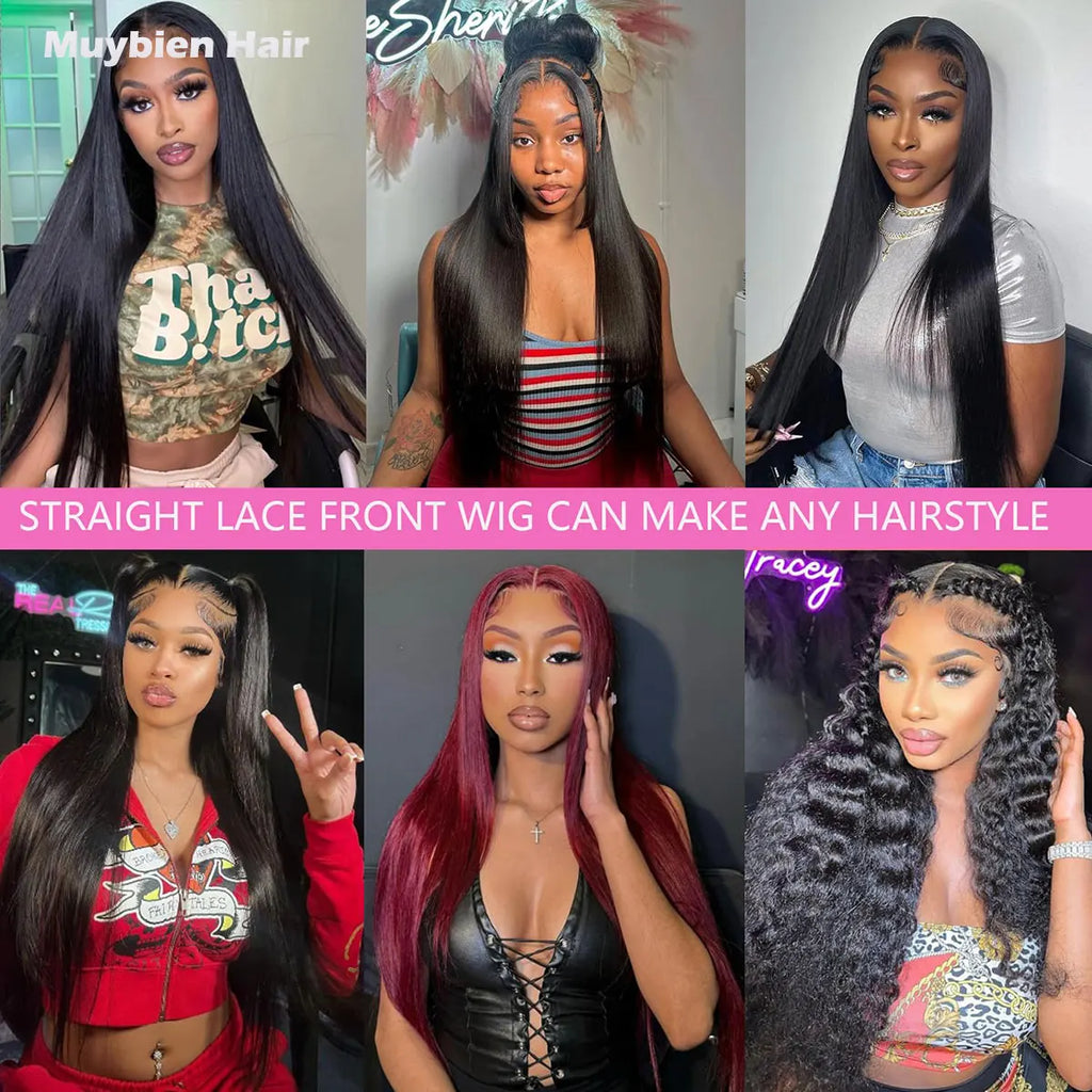 Sleek & Smooth | Straight Glueless HD Lace 13x6 Frontal Wig by Muybien
