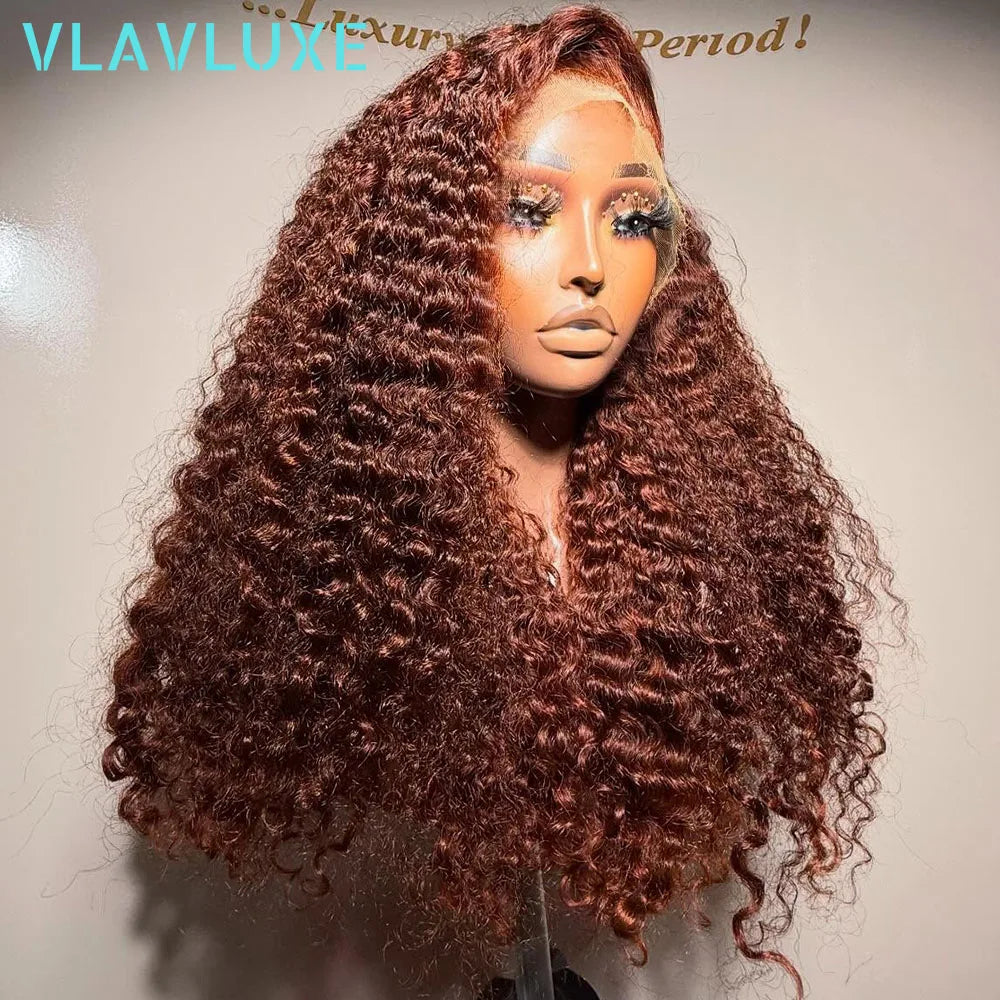 Big Curl Energy | Chocolate Brown 400% Super Density Kinky Curly Glueless HD Lace 13x6 Frontal Wig