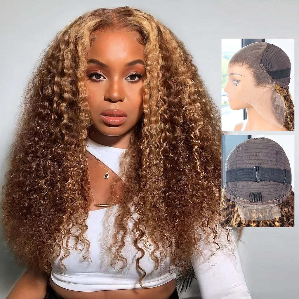 Wear & Go | Honey Brown Highlight Deep Wave Glueless HD Lace 13x6 Frontal Wig by ShineEase