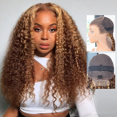 Wear & Go | Honey Brown Highlight Deep Wave Glueless HD Lace 13x6 Frontal Wig by ShineEase