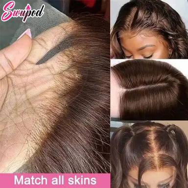 Polished Look | Chocolate Brown 250% High Density Straight Glueless HD Lace 13x6 Frontal Wig Pre-Cut