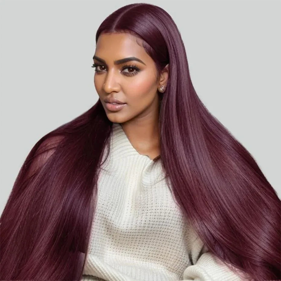 Bold & Beautiful | Burgundy 99J Glueless HD Lace 13x6 Frontal Wig by Urban Aura