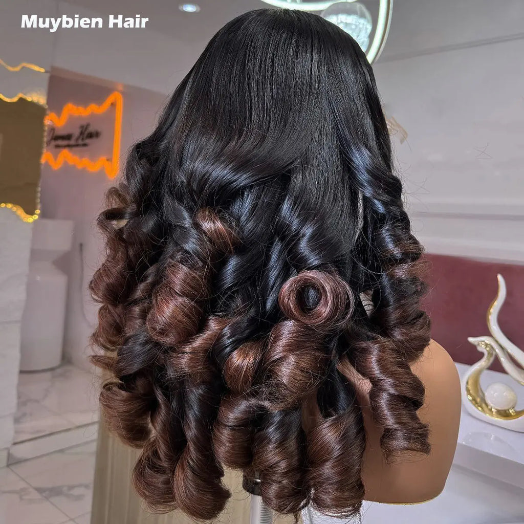 Effortless Glam | Ombre Brown 450% Super Density Loose Wave Glueless HD Lace 13x6 Frontal Wig