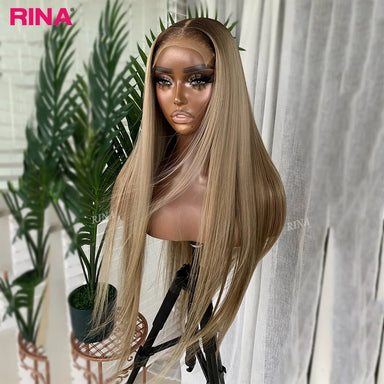 Sleek & Smooth | Ash Blonde Ombre Straight Glueless HD Lace 13x6 Frontal Wig — Best Seller