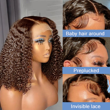 Throw On & Go | Chocolate Brown 250% High Density Deep Wave Glueless HD Lace 13x4 Frontal Wig