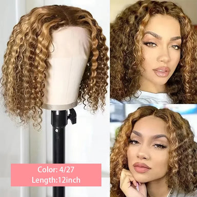Wear & Go | Brown Highlight Water Wave Glueless HD Lace 13x4 Frontal Wig