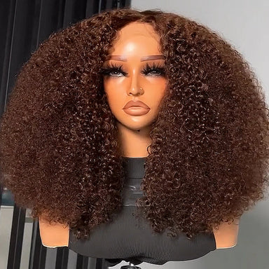 Natural Kinks | Chocolate Brown 450% Super Density Kinky Curly Glueless HD Lace 13x6 Frontal Wig