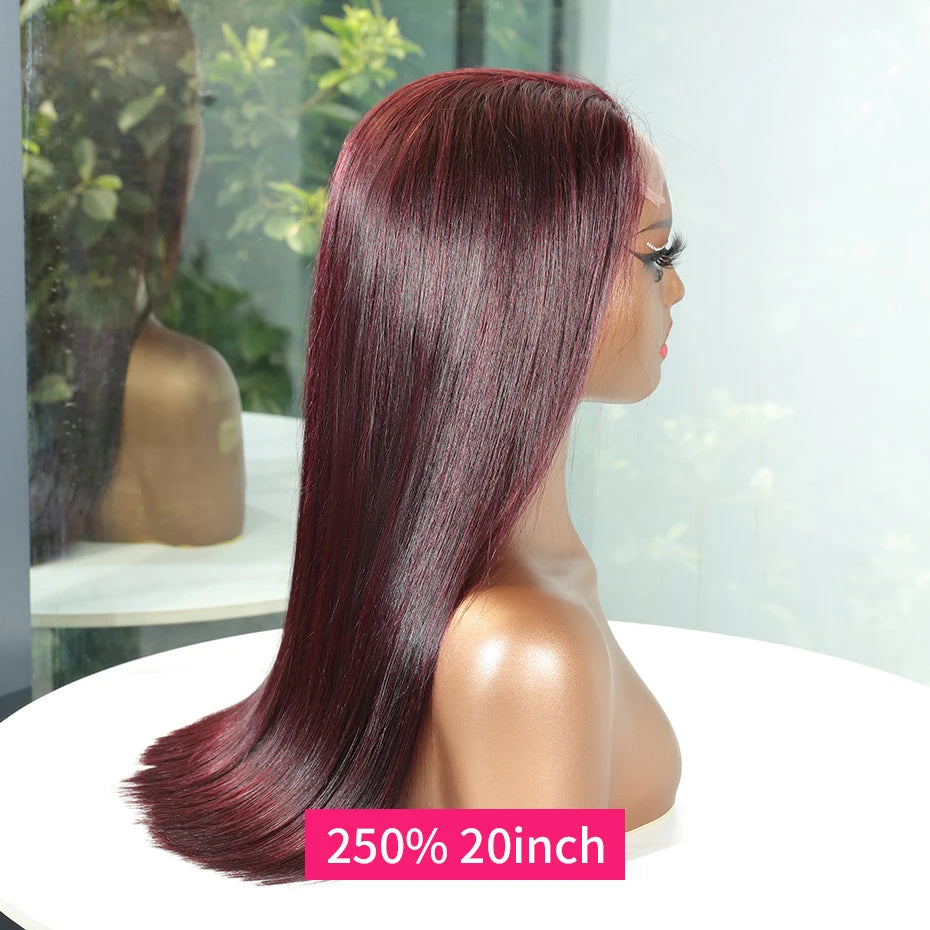 Bold & Beautiful | 300% Extra Density Burgundy 99J Glueless HD Lace 5x5 Closure Wig