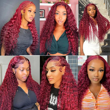 Throw On & Go | Burgundy 99J Deep Wave Glueless HD Lace 13x6 Frontal Wig
