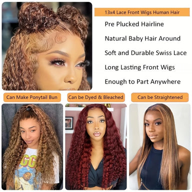 Ready To Wear | Honey Brown Highlight Deep Wave Glueless HD Lace 13x6 Frontal Wig